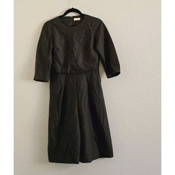 Ballsey Tomorrowland Overalls Wool EU 34 US Sz Small Wide-Leg Olive Green Lined - Picture 10 of 10